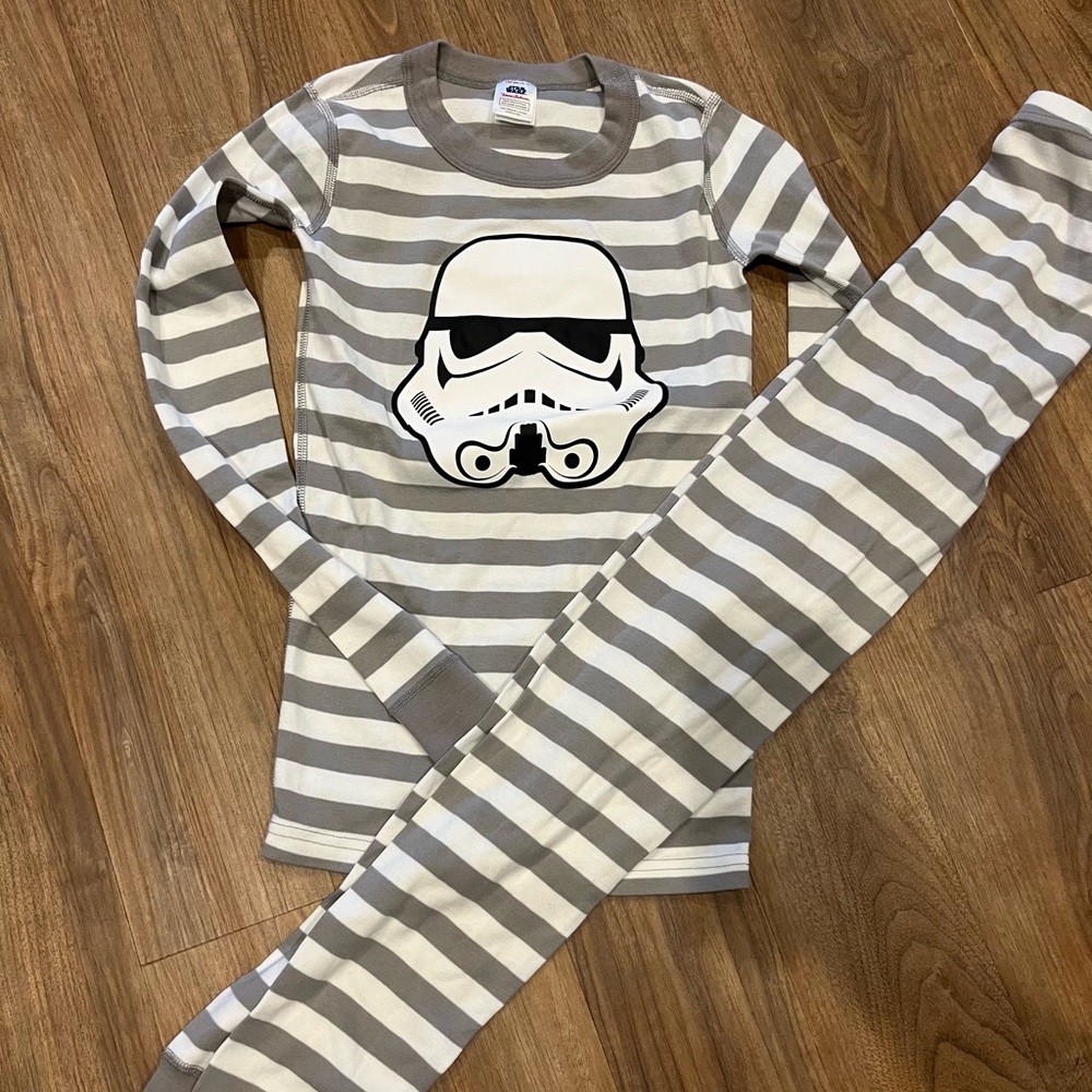 Hanna Andersson long John storm trooper star wars Pajama set size 12 EUC